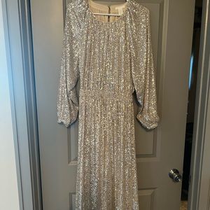H&M M Silver CUT OUT Sequin Dress NWT